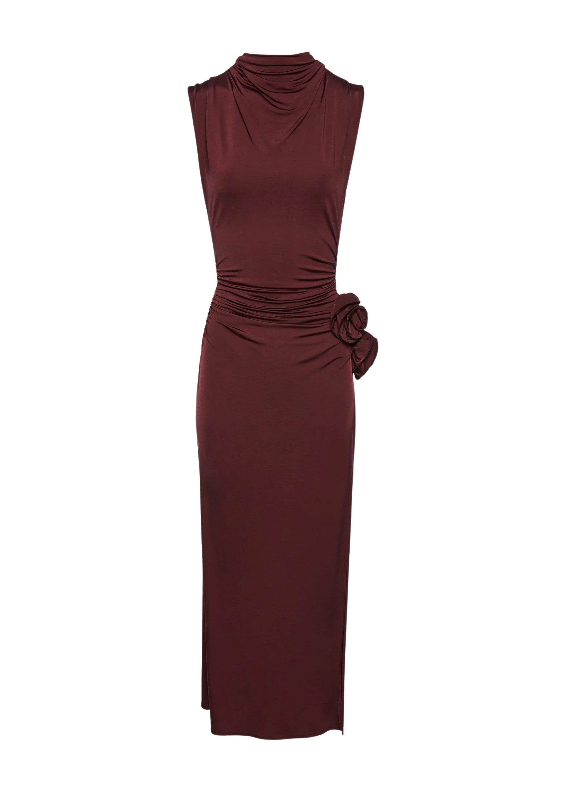 Magda-Butrym-Draped-high-neck-midi-dress-in-burgundy-scaled19577_nobg Magda Butrym Red Dresses luxury Clothing from Luxury Handbags Marketplace