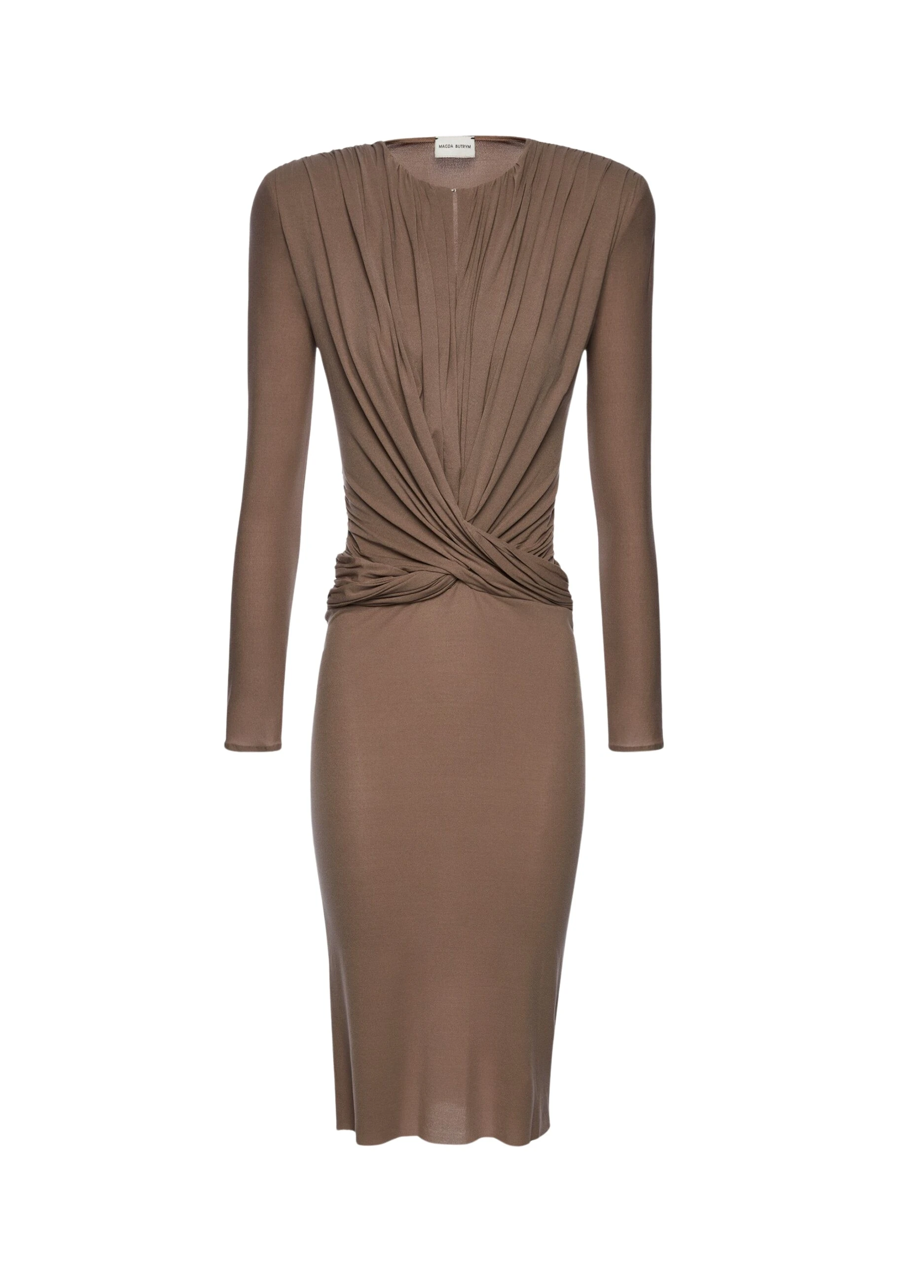 Magda-Butrym-Draped-long-sleeve-midi-dress-in-beige-scaled15939_nobg Magda Butrym Beige Dresses luxury Clothing from Luxury Handbags Marketplace