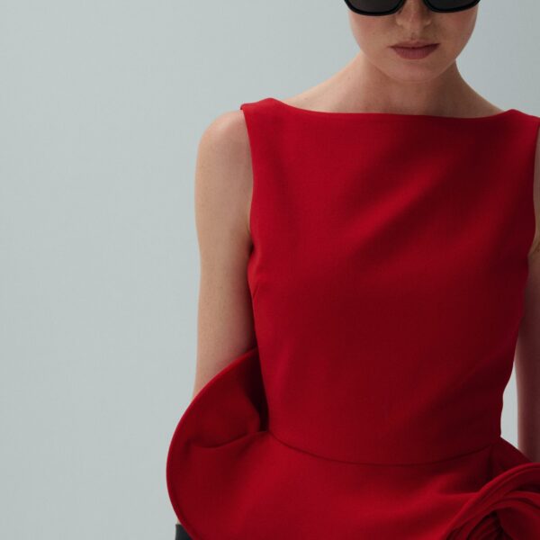 Magda Butrym Floral appliqué sheath dress in red