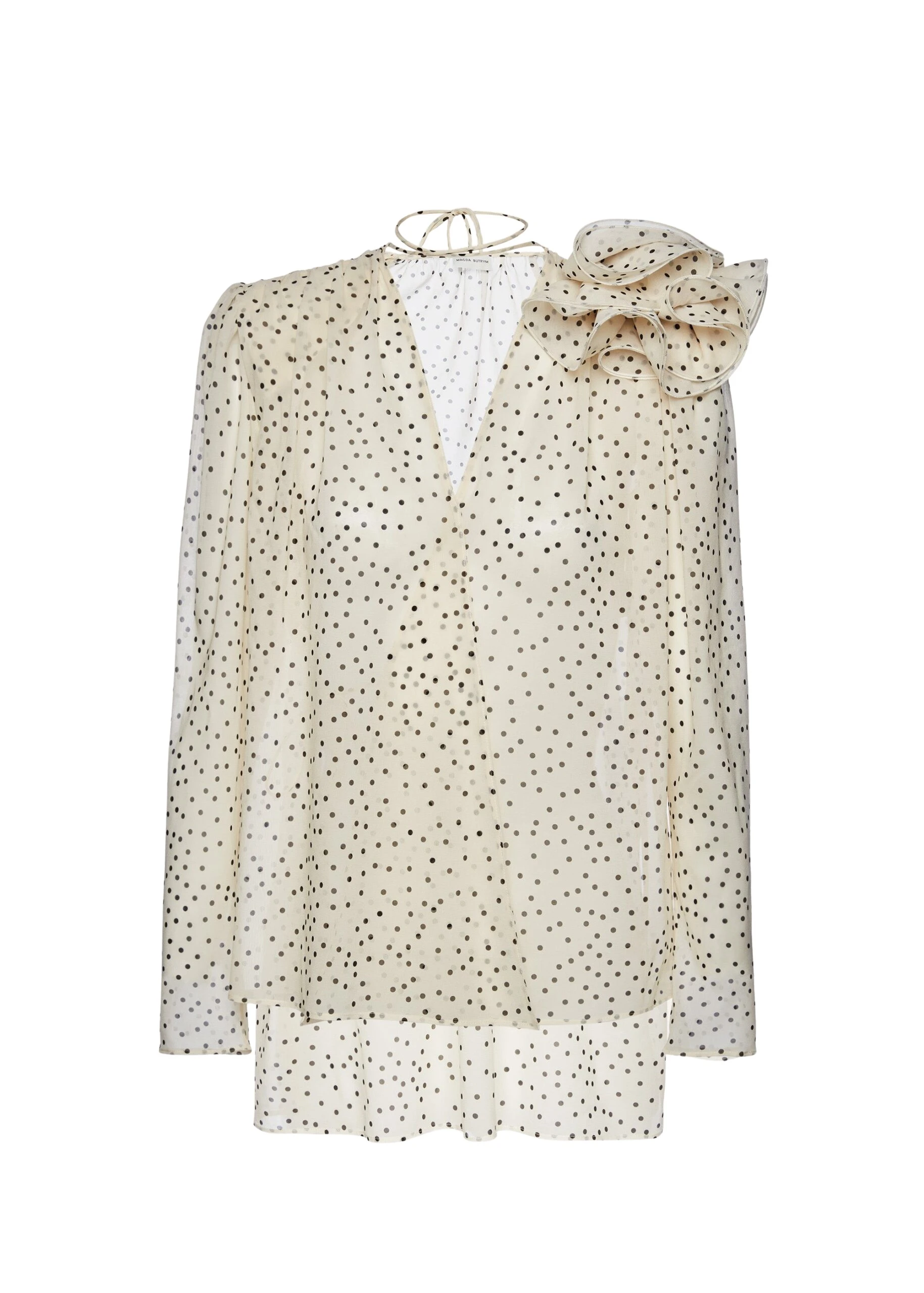 Magda-Butrym-Flower-blouse-in-cream-polka-dots-scaled32774_nobg Magda Butrym Ivory Tops luxury Clothing from Luxury Handbags Marketplace
