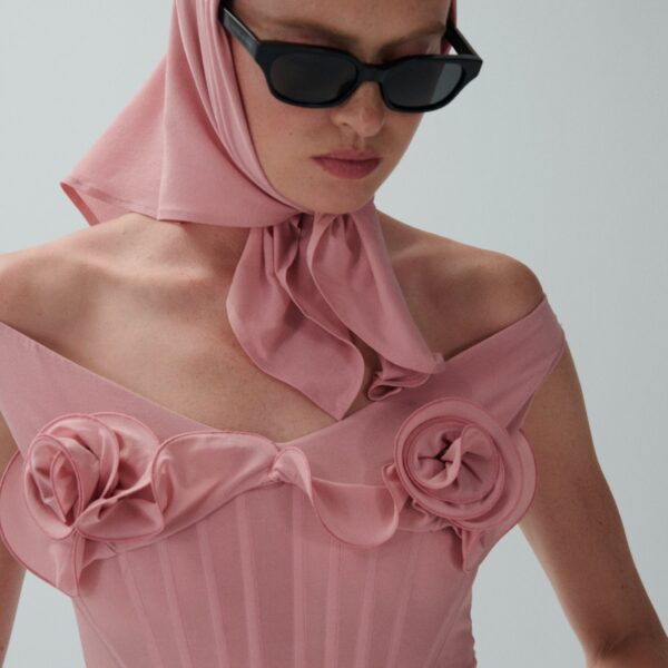 Magda Butrym Flower bustier midi dress in pink
