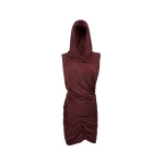 Magda-Butrym-Hooded-drape-dress-in-burgundy-scaled65042_nobg Magda Butrym Red Dresses luxury Clothing from Luxury Handbags Marketplace