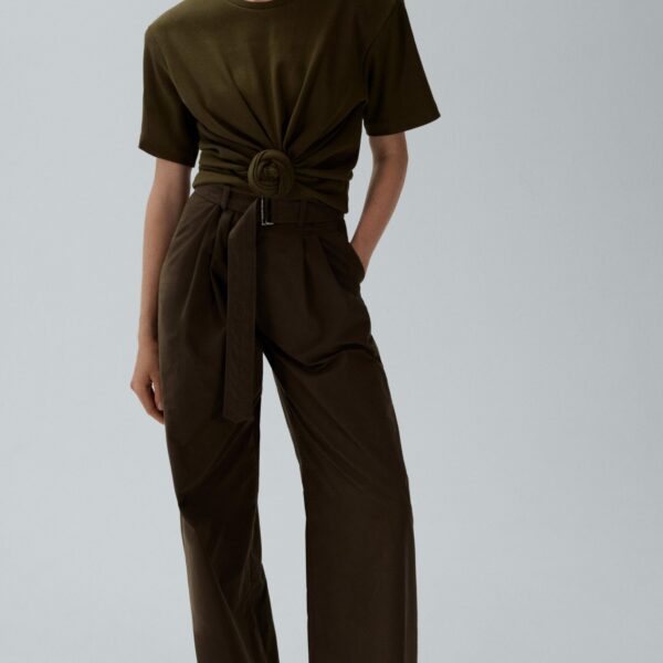 Magda Butrym Knotted t-shirt in khaki