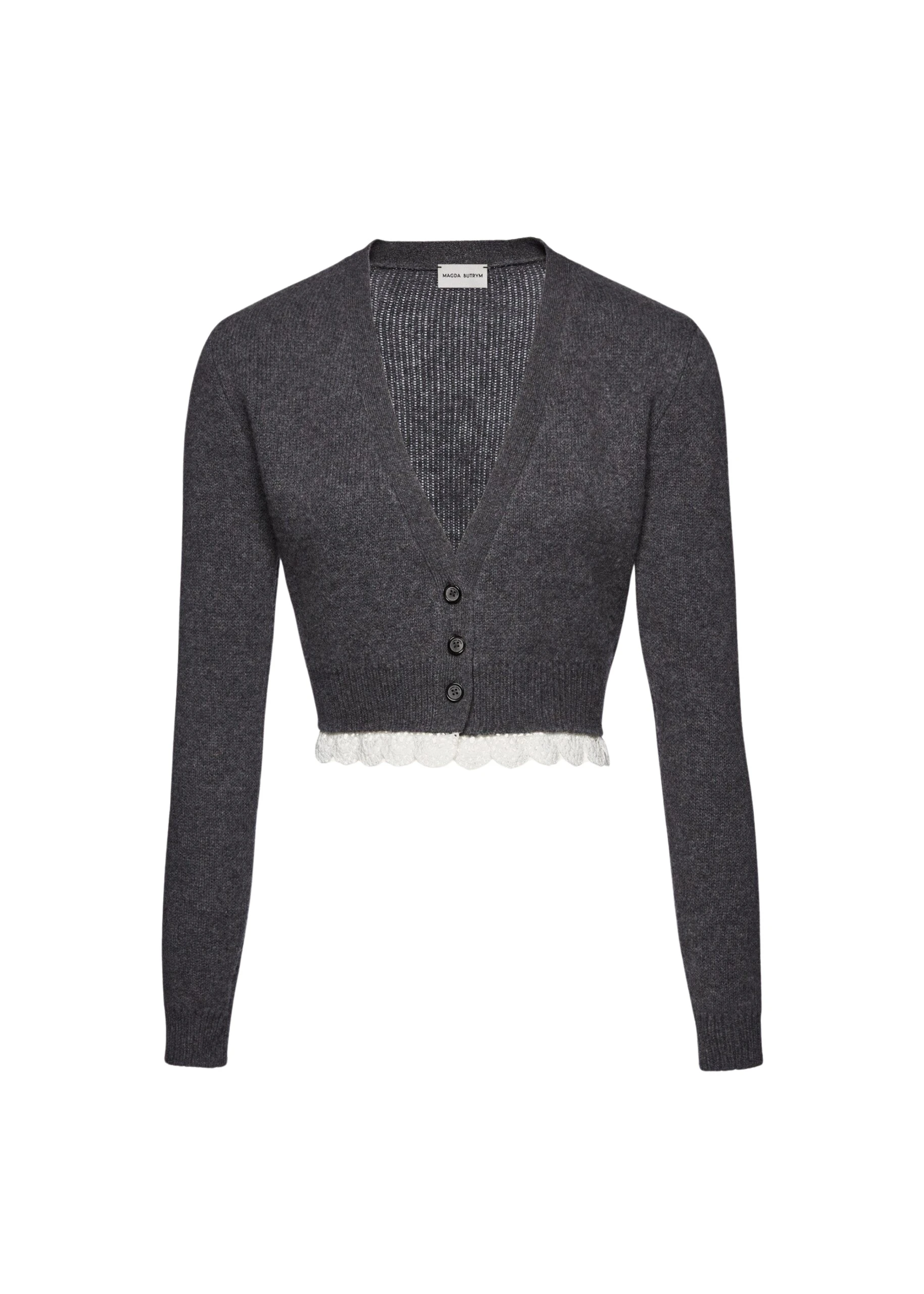 Magda-Butrym-Lace-trim-cashmere-sweater-in-grey-scaled83987_nobg Magda Butrym Gray Knitwear luxury Clothing from Luxury Handbags Marketplace