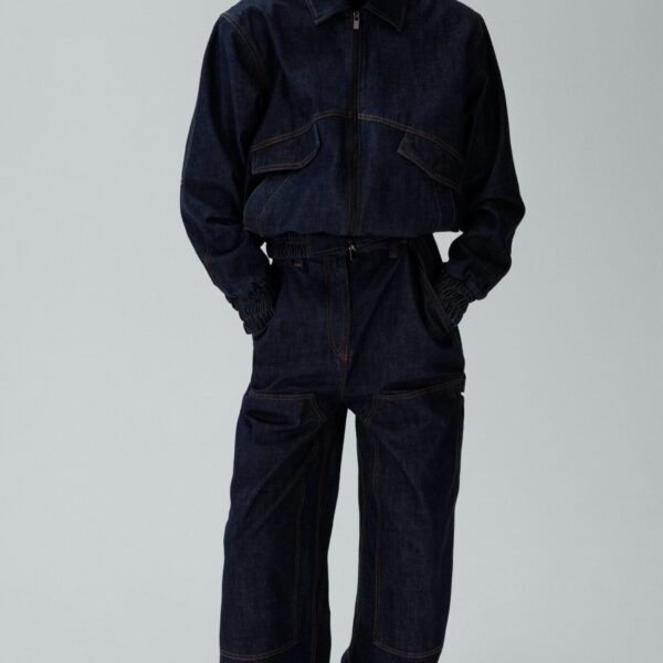 Magda Butrym Loose leg industrial denim pant in navy