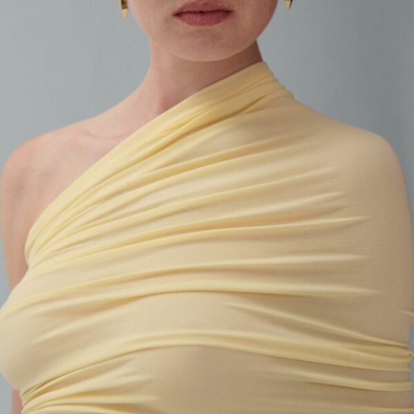 Magda Butrym One-shoulder wrap top in yellow