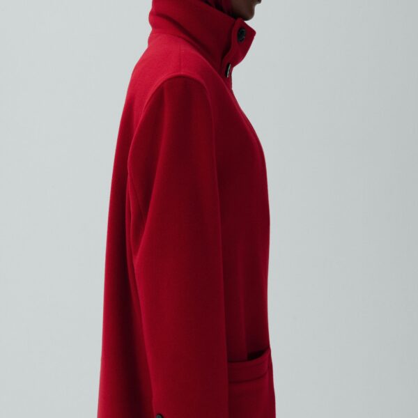 Magda Butrym Oversized high collar wool coat in red