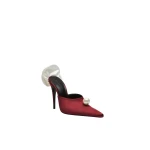 Magda-Butrym-Pointed-flower-mules-in-burgundy-satin-scaled71338_nobg Magda Butrym Red Mules luxury Mules from Luxury Handbags Marketplace