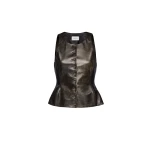 Magda-Butrym-Round-neck-leather-waistcoat-in-black-vintage-scaled51576_nobg Magda Butrym Black Coats luxury Clothing from Luxury Handbags Marketplace