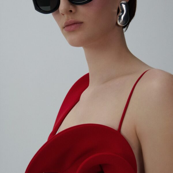 Magda Butrym Sculptural midi dress in red