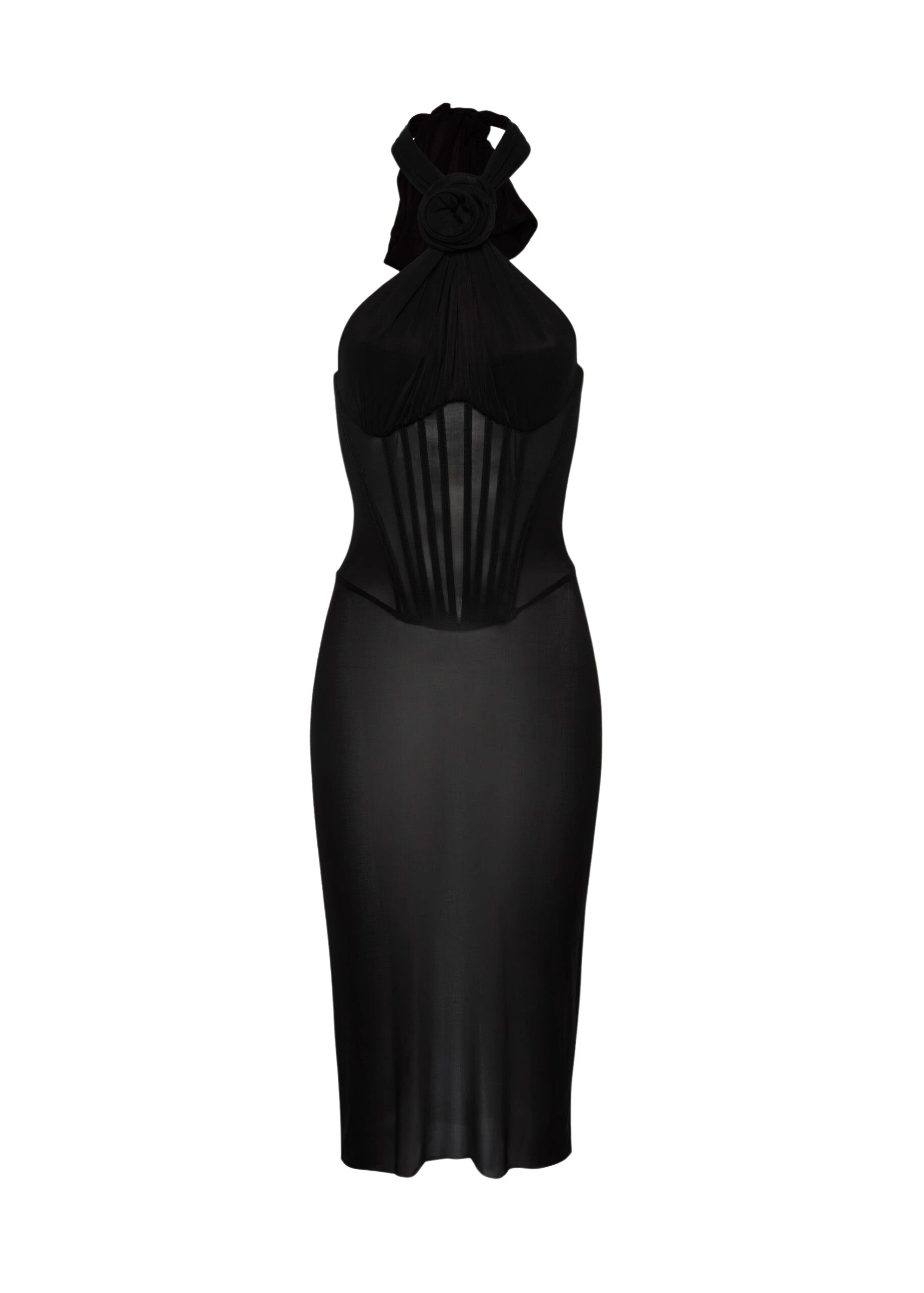Magda-Butrym-Sheer-halter-bustier-midi-dress-in-black-scaled71215_nobg Magda Butrym Black Dresses luxury Clothing from Luxury Handbags Marketplace