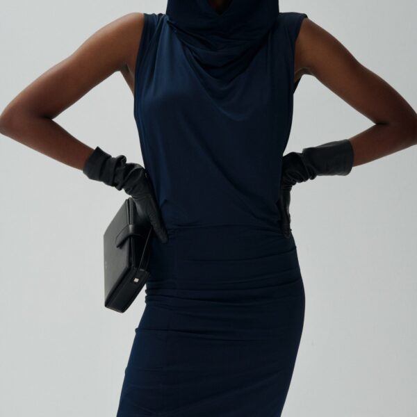 Magda Butrym Sleeveless hooded midi dress in navy