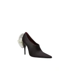 Magda-Butrym-White-flower-pointed-pumps-in-black-satin-scaled96757_nobg Magda Butrym Black Heels luxury Heels from Luxury Handbags Marketplace