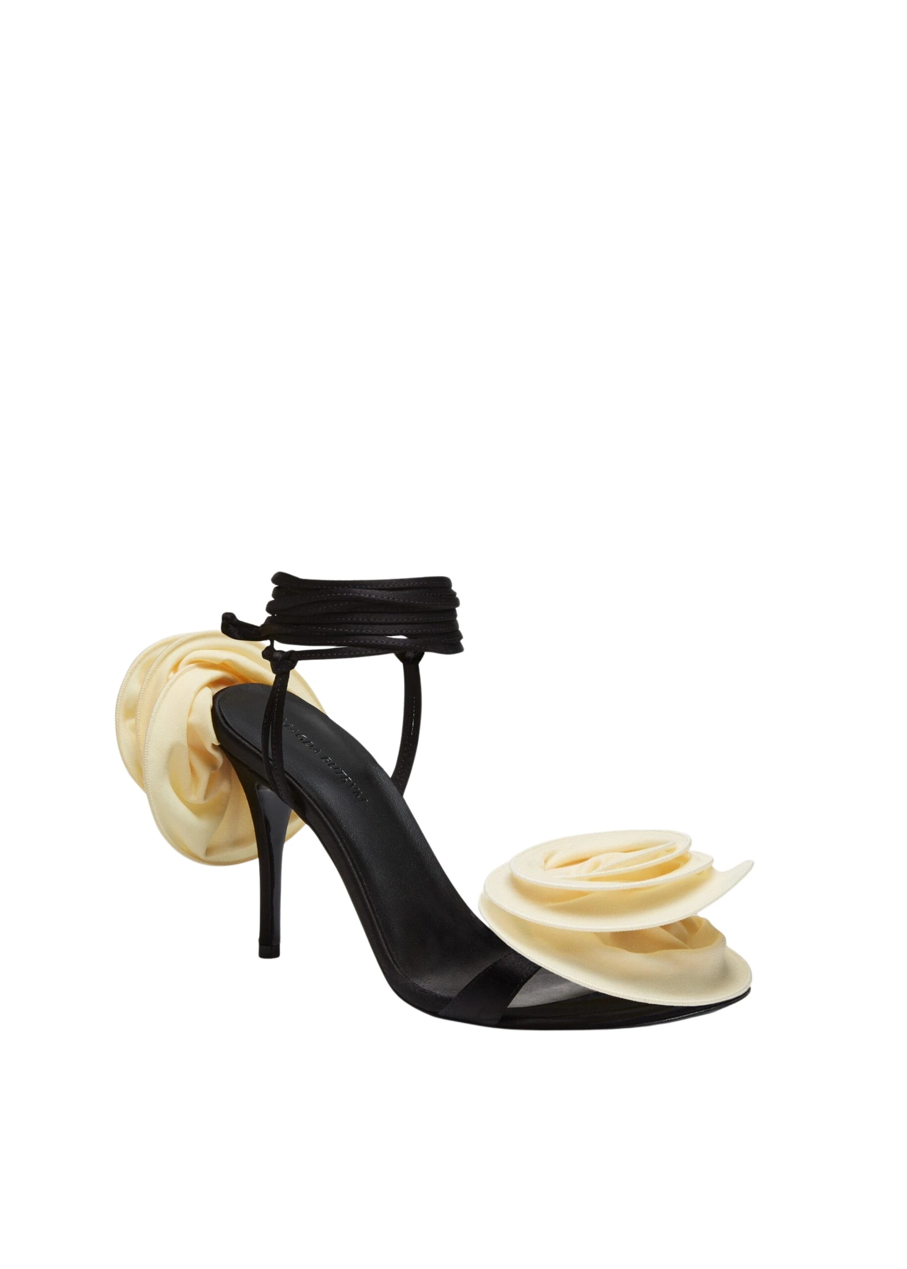 Magda-Butrym-Wrap-around-double-flower-sandals-in-black-satin-scaled83876_nobg Magda Butrym Black Sandals luxury Sandals from Luxury Handbags Marketplace