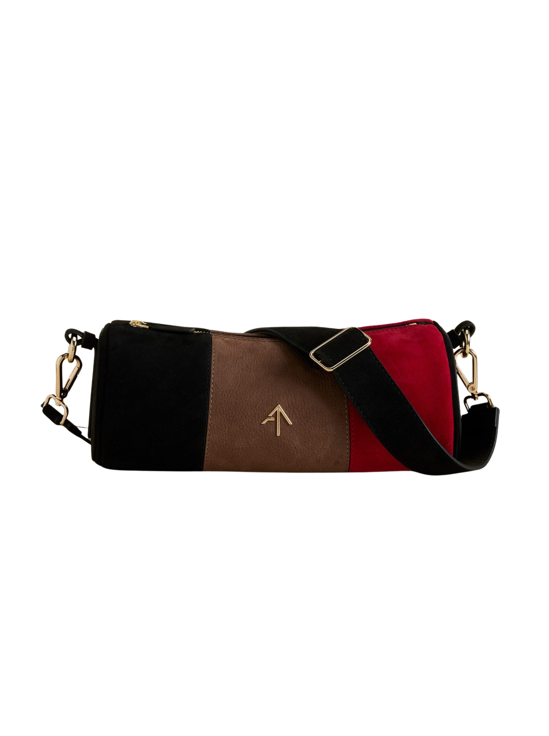 Manu Atelier Cylinder Black Suede & Taupe Nubuck & Red Soft luxury Bags from  Luxury Handbags Marketplace