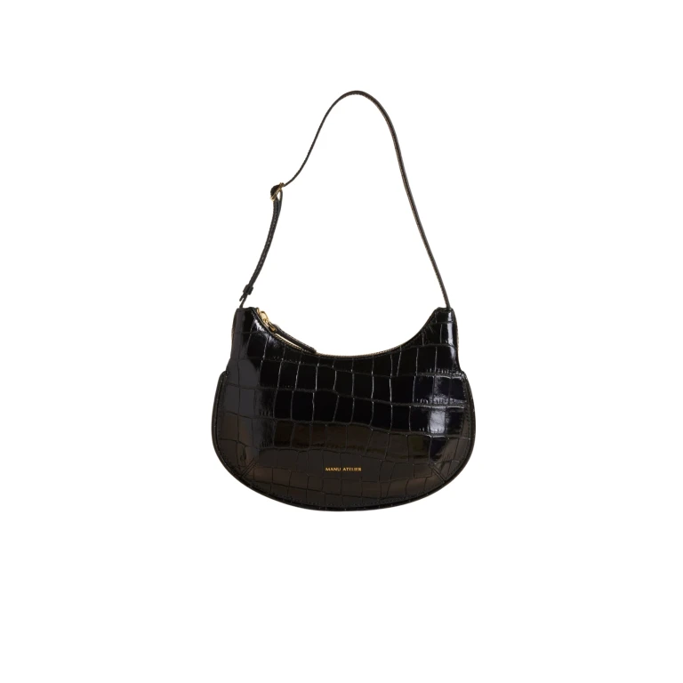 Manu Atelier Ilda Black Croc luxury Bags from  Luxury Handbags Marketplace