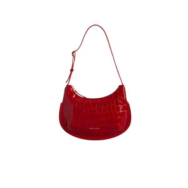 Manu Atelier Ilda Red Croc luxury Bags from  Luxury Handbags Marketplace