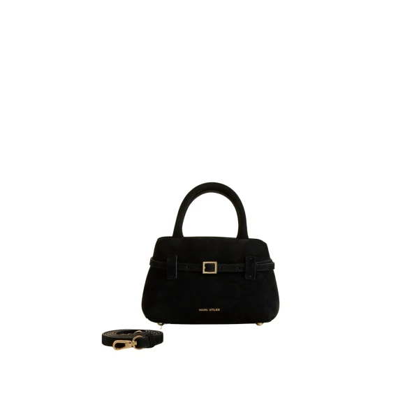 Manu Atelier Le Cambon 20 Black Suede luxury Bags from  Luxury Handbags Marketplace