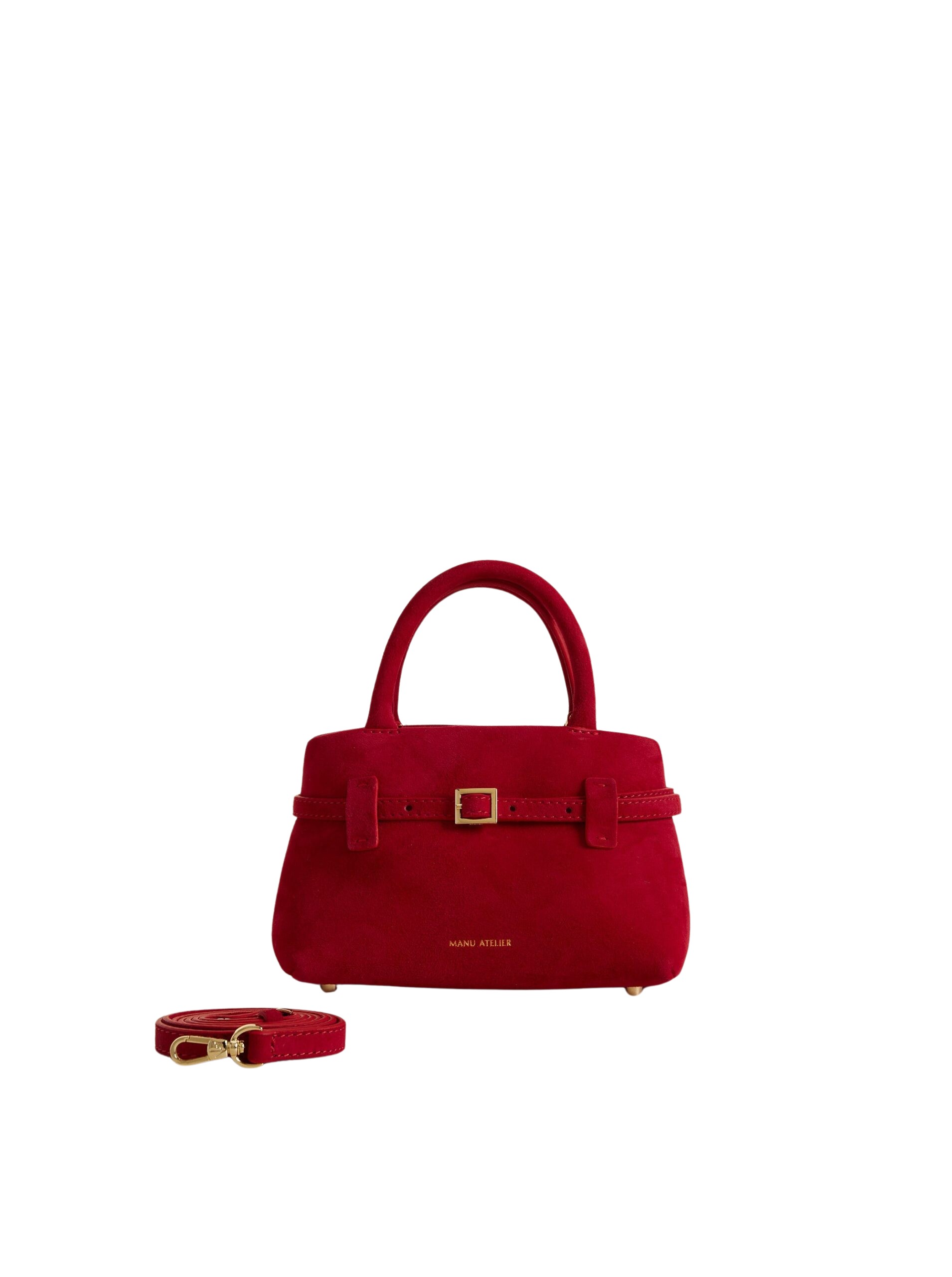 Manu Atelier Le Cambon 20 Red Suede luxury Bags from  Luxury Handbags Marketplace