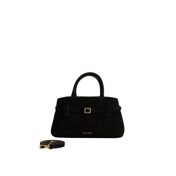 Manu Atelier Le Cambon 25 Black Suede luxury Bags from  Luxury Handbags Marketplace