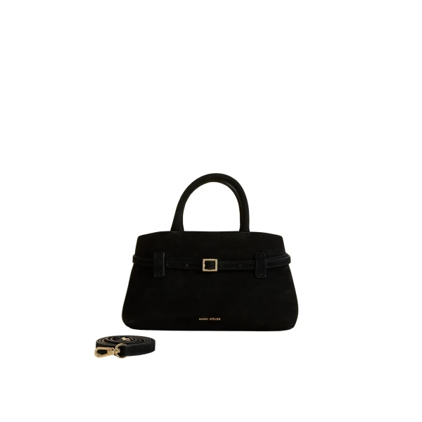 Manu Atelier Le Cambon 25 Black Suede luxury Bags from  Luxury Handbags Marketplace