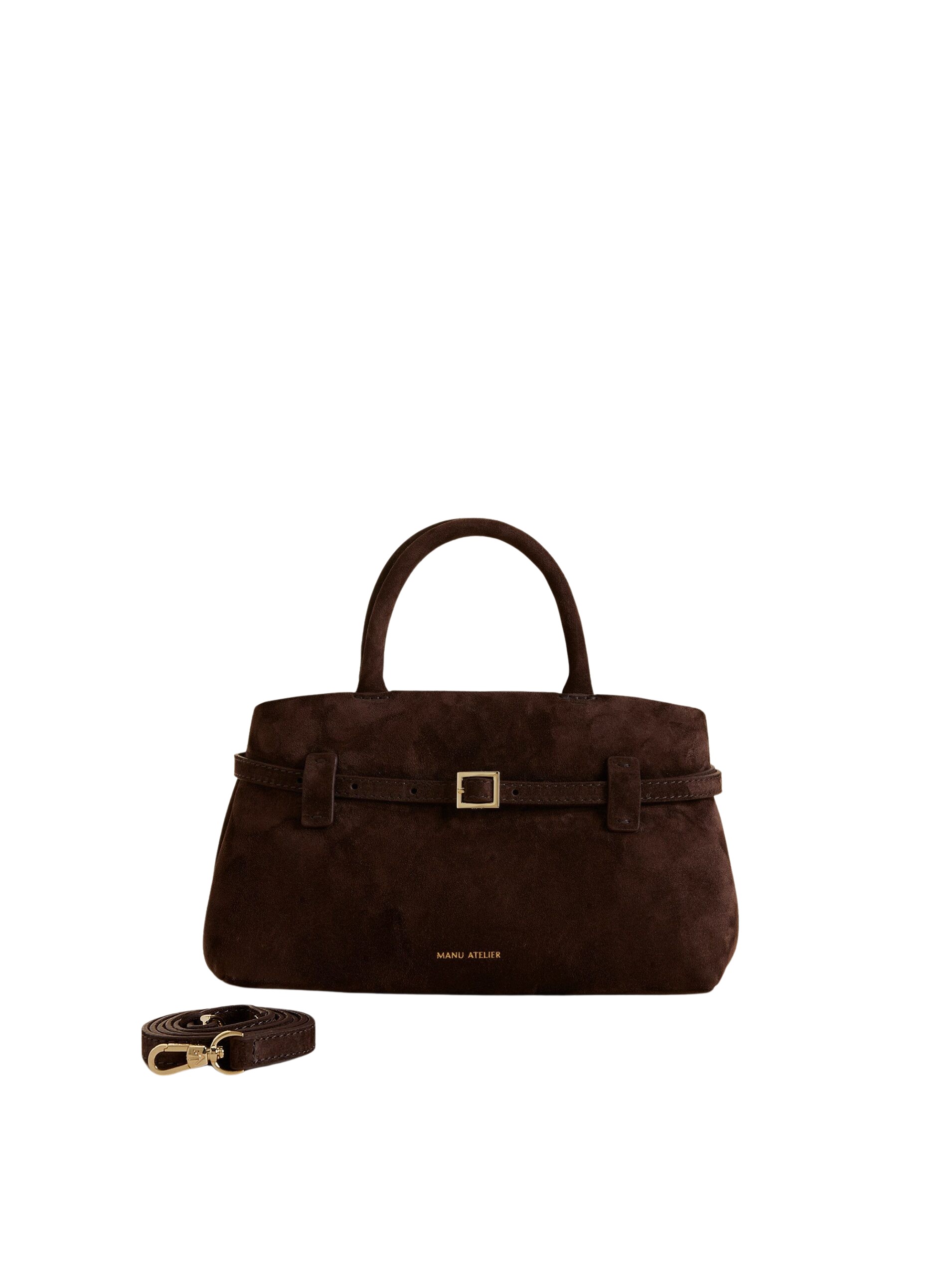 Manu Atelier Le Cambon 25 Deep Brown Suede luxury Bags from  Luxury Handbags Marketplace