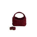 Manu Atelier Mini Gala Burgundy Suede luxury Bags from  Luxury Handbags Marketplace