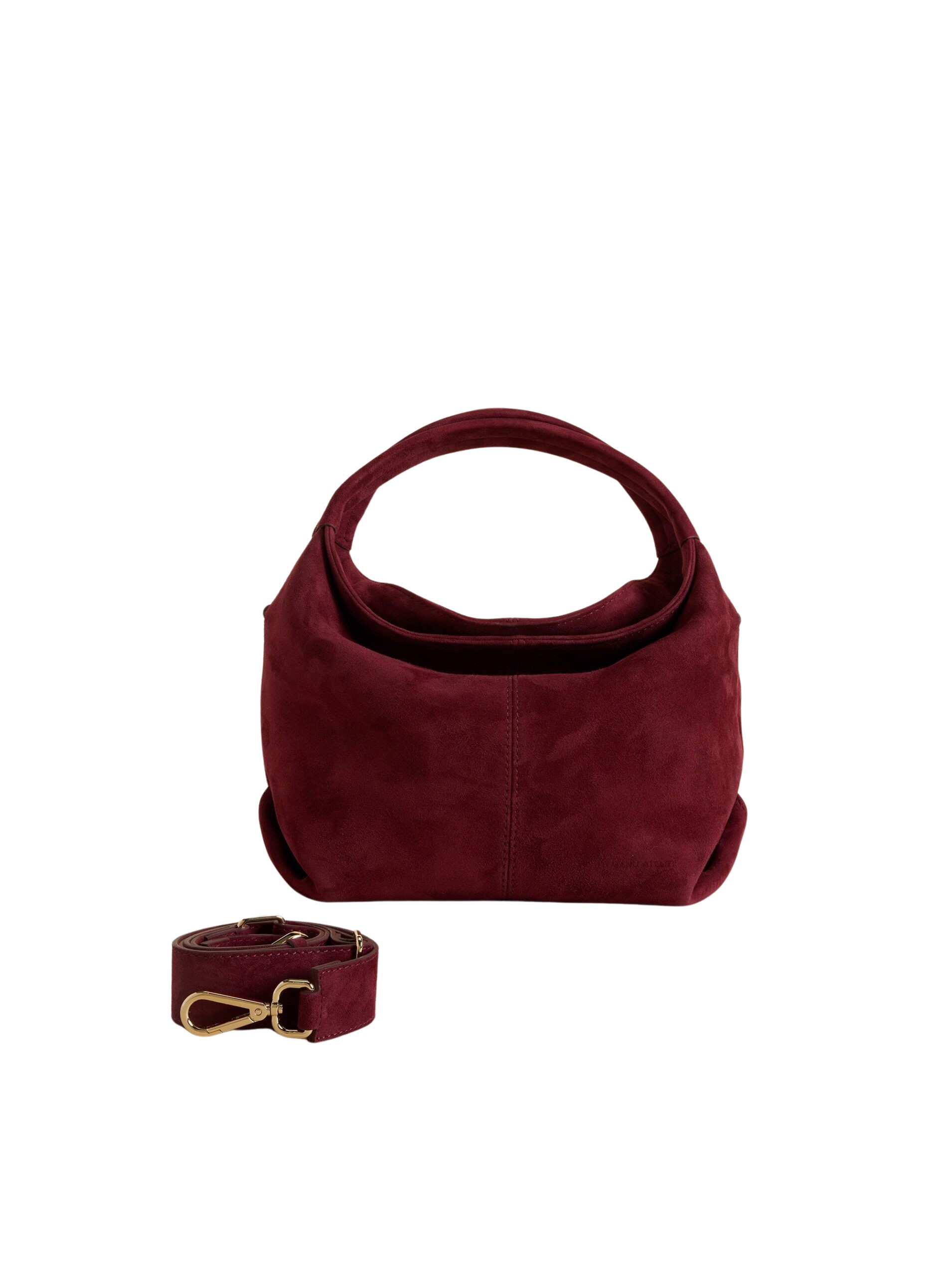 Manu Atelier Mini Gala Burgundy Suede luxury Bags from  Luxury Handbags Marketplace