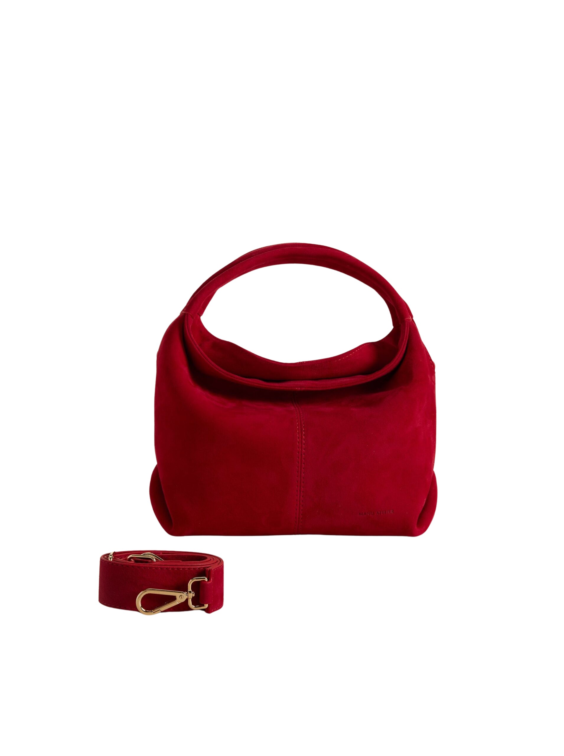Manu Atelier Mini Gala Red Suede luxury Bags from  Luxury Handbags Marketplace