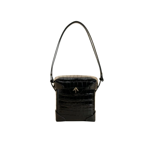 Manu Atelier Mini Pristine Black Croc luxury Bags from  Luxury Handbags Marketplace