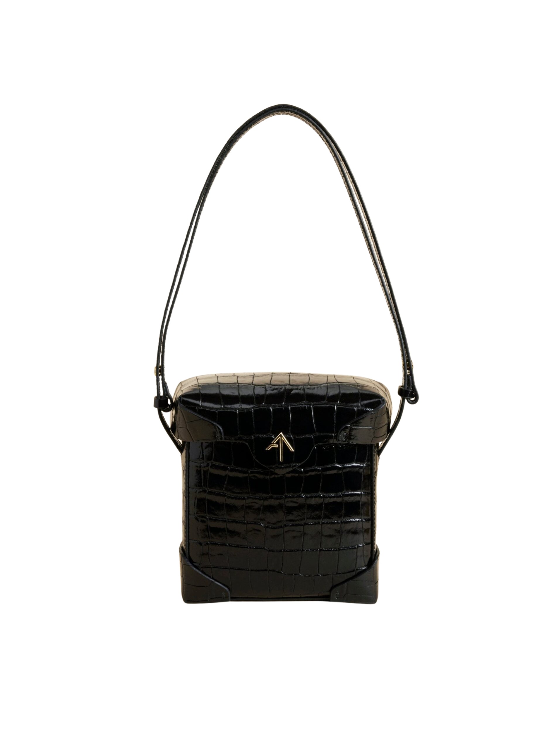 Manu Atelier Mini Pristine Black Croc luxury Bags from  Luxury Handbags Marketplace