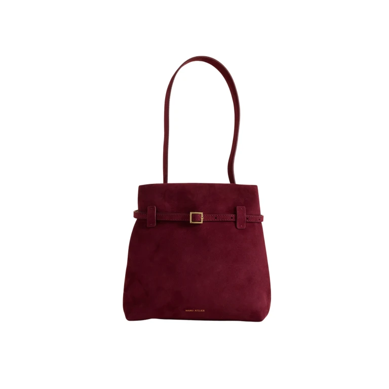 Manu Atelier Mini Tote du Jour Burgundy Suede luxury Bags from  Luxury Handbags Marketplace