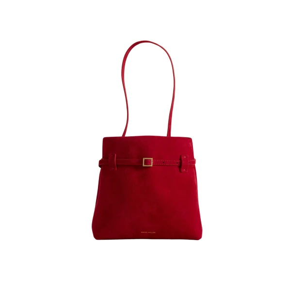 Manu Atelier Mini Tote du Jour Red Suede luxury Bags from  Luxury Handbags Marketplace