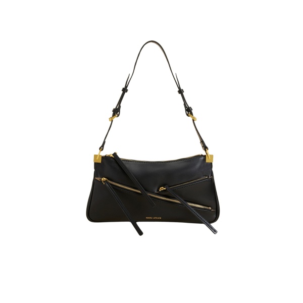 Manu Atelier Three Zipped Baguette Black Soft luxury Bags from  Luxury Handbags Marketplace