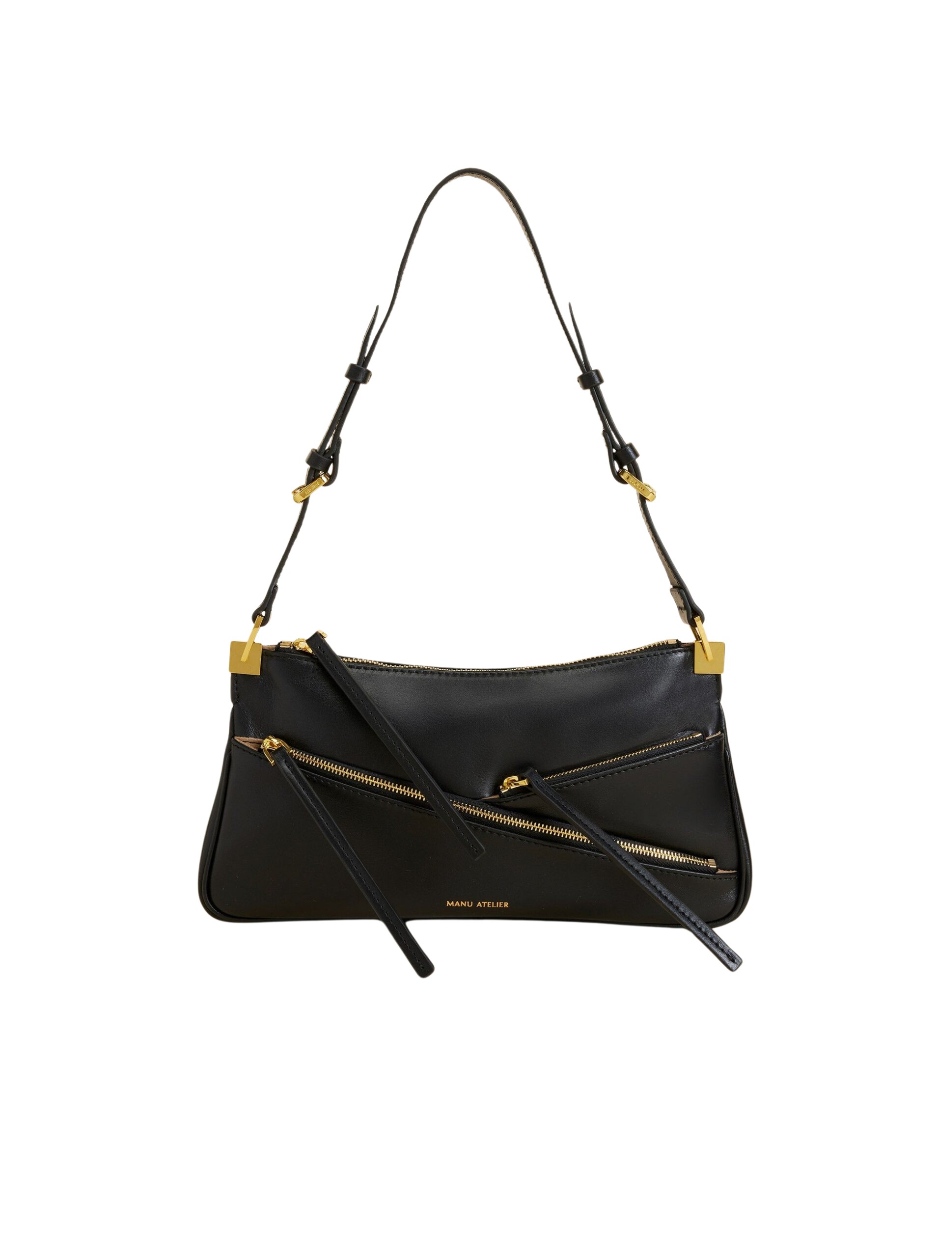 Manu Atelier Three Zipped Baguette Black Soft luxury Bags from  Luxury Handbags Marketplace