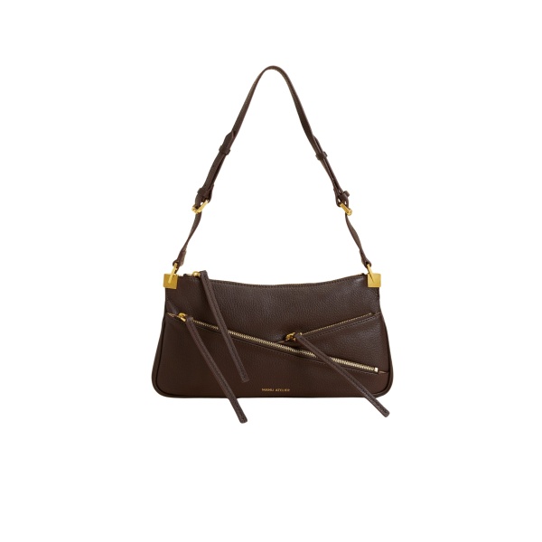 Manu Atelier Three Zipped Baguette Deep Brown luxury Bags from  Luxury Handbags Marketplace