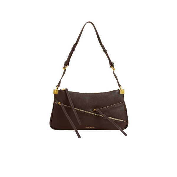 Manu Atelier Three Zipped Baguette Deep Brown luxury Bags from  Luxury Handbags Marketplace