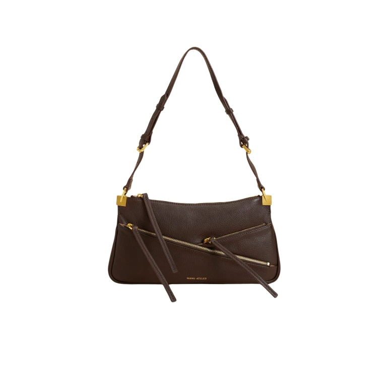 Manu Atelier Three Zipped Baguette Deep Brown luxury Bags from  Luxury Handbags Marketplace