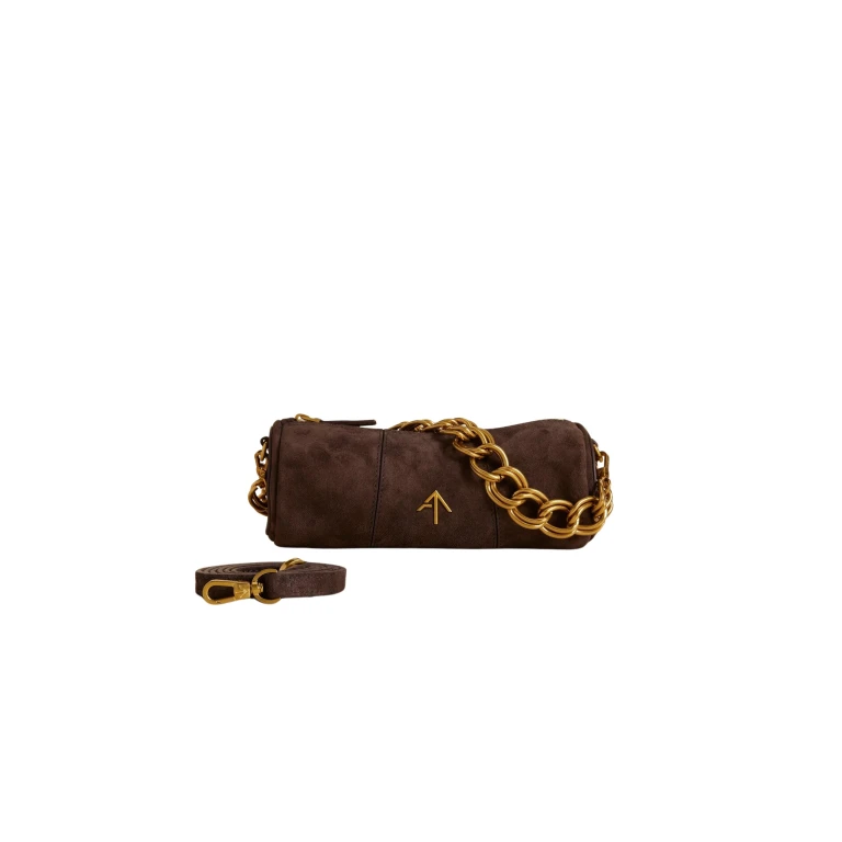 Manu Atelier XX Mini Cylinder Deep Brown Suede luxury Bags from  Luxury Handbags Marketplace