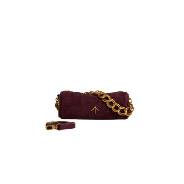Manu Atelier XX Mini Cylinder Merlot Suede luxury Bags from  Luxury Handbags Marketplace