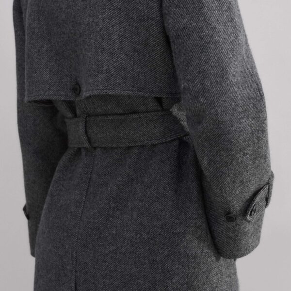 Me and Em Check Wool Trench Coat, view 6