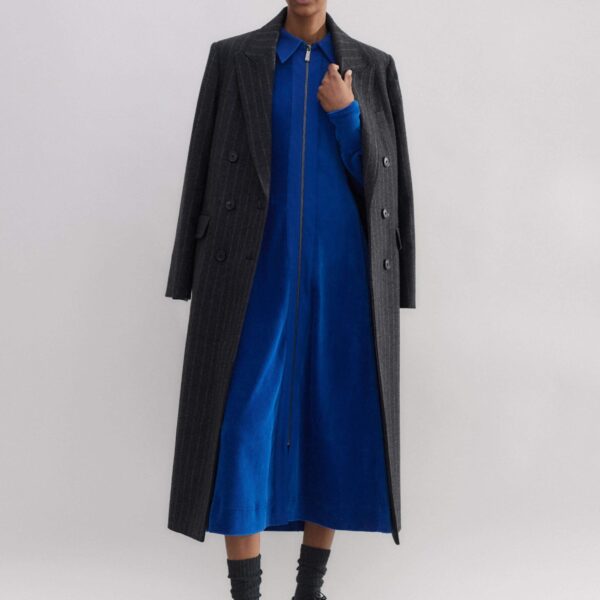 Me and Em Cord Velour + Ponte Midi Shirt Dress, view 4