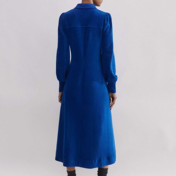 Me and Em Cord Velour + Ponte Midi Shirt Dress, view 5