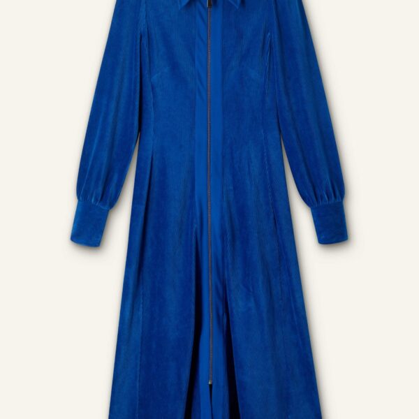 Me and Em Cord Velour + Ponte Midi Shirt Dress, view 6