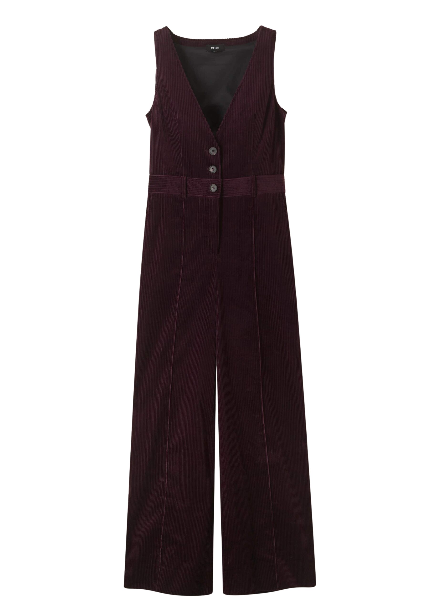 Me and Em Cord Wide-Leg Layering Jumpsuit