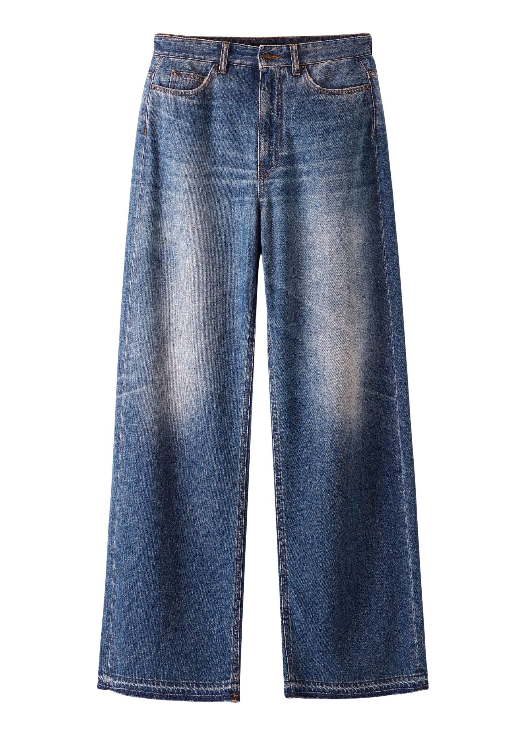 Me and Em Distressed Authentic Mid-Waist Baggy Jean
