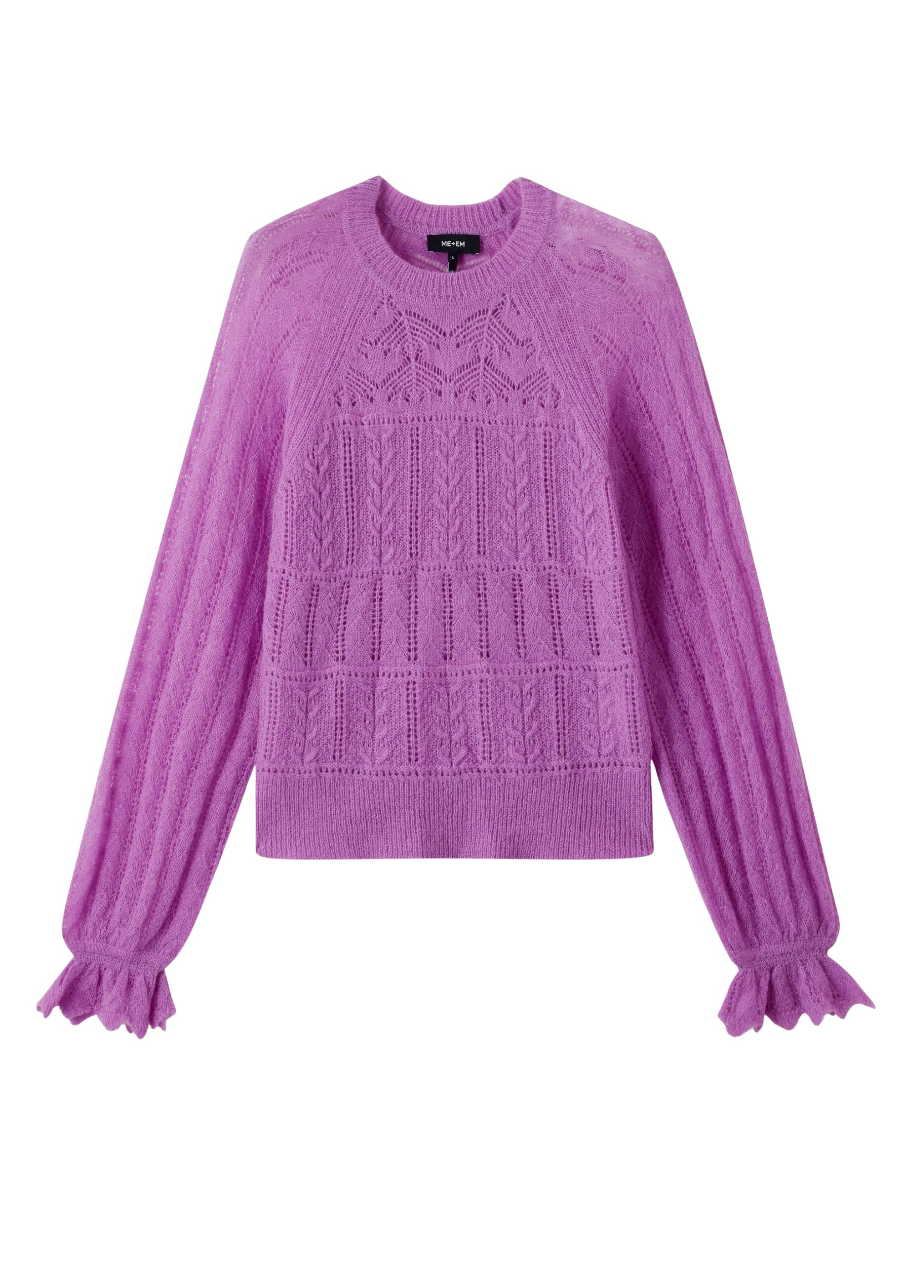Me and Em Lace Stitch Blouson Sleeve Sweater