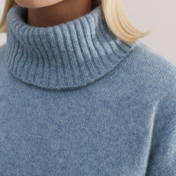 Me and Em Merino Cashmere Silk Mouliné Crop Sweater + Snood, view 2