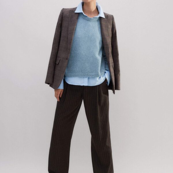Me and Em Merino Cashmere Silk Mouliné Crop Sweater + Snood, view 4