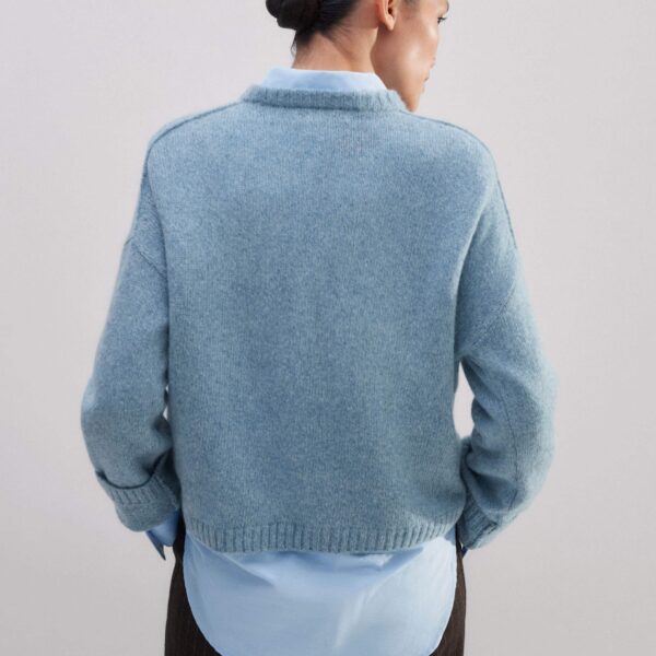 Me and Em Merino Cashmere Silk Mouliné Crop Sweater + Snood, view 5